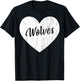 Wolves School Sports Fan Team Spirit Mascot Heart Gift T-Shirt - T-Shirt | Black