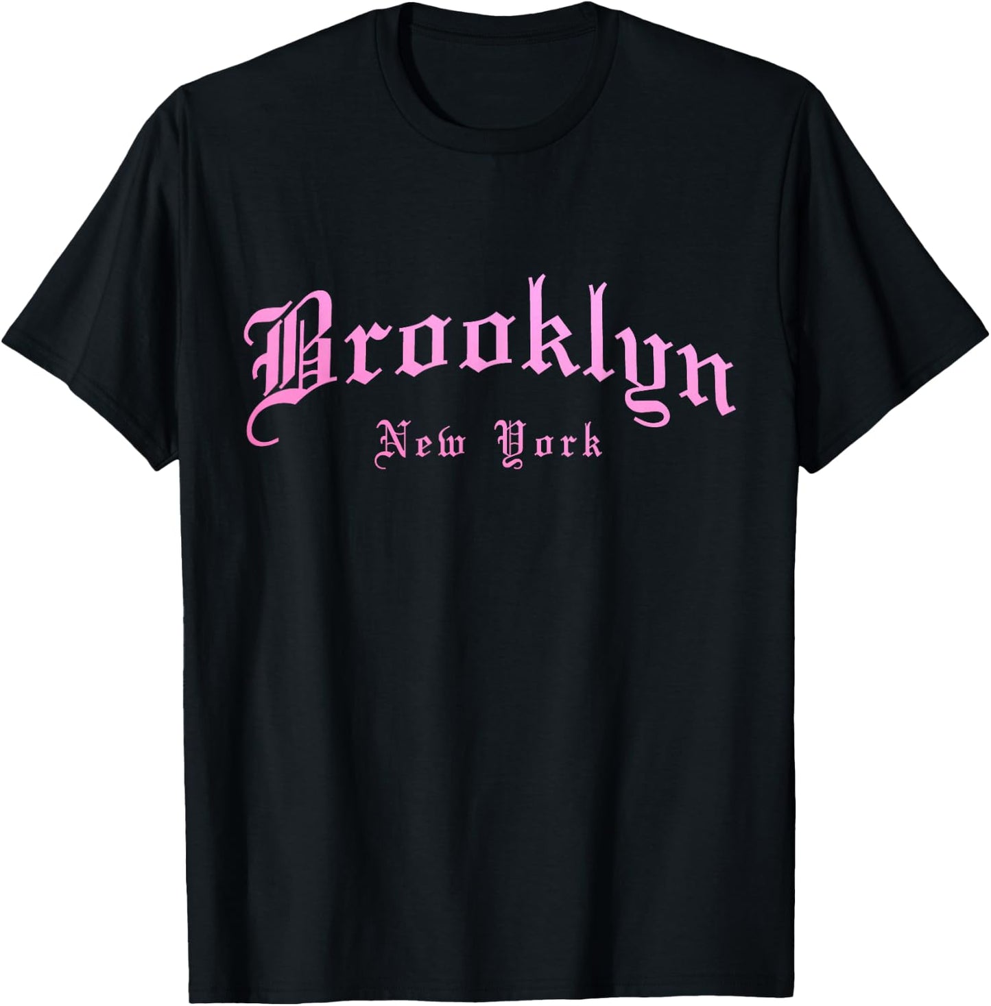Brooklyn New York City NY Vintage Old School English Font T-Shirt - T-Shirt | Black