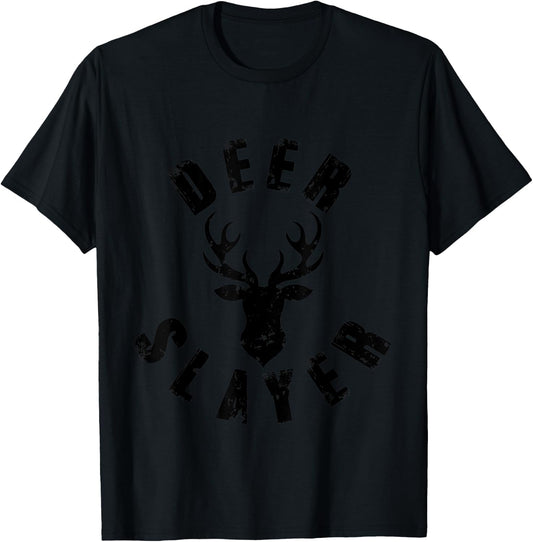 Deer Slayer Hunter Hunting Buck Sportsman T-Shirt - T-Shirt | Black