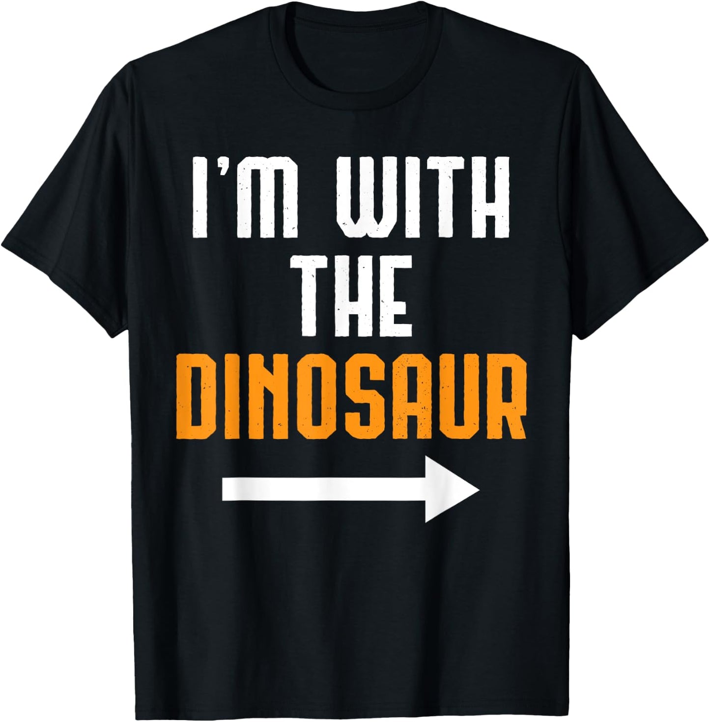 I'm With The Dinosaur Shirt Costume Funny Halloween Couple T-Shirt - T-Shirt | Black