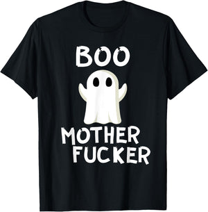 Boo MotherFucker Funny Ghost Adult Halloween Costume T-Shirt - T-Shirt | Black