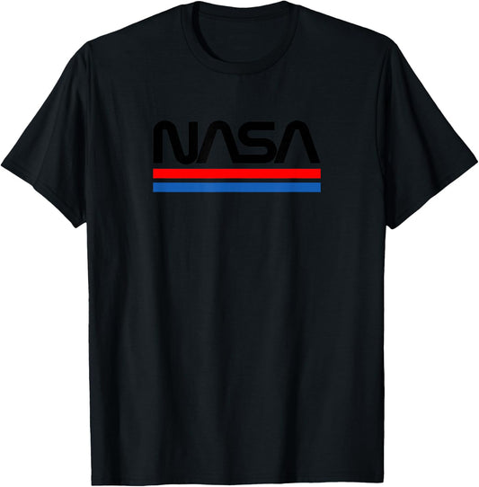 Retro NASA Worm Logo T-Shirt - T-Shirt | Black