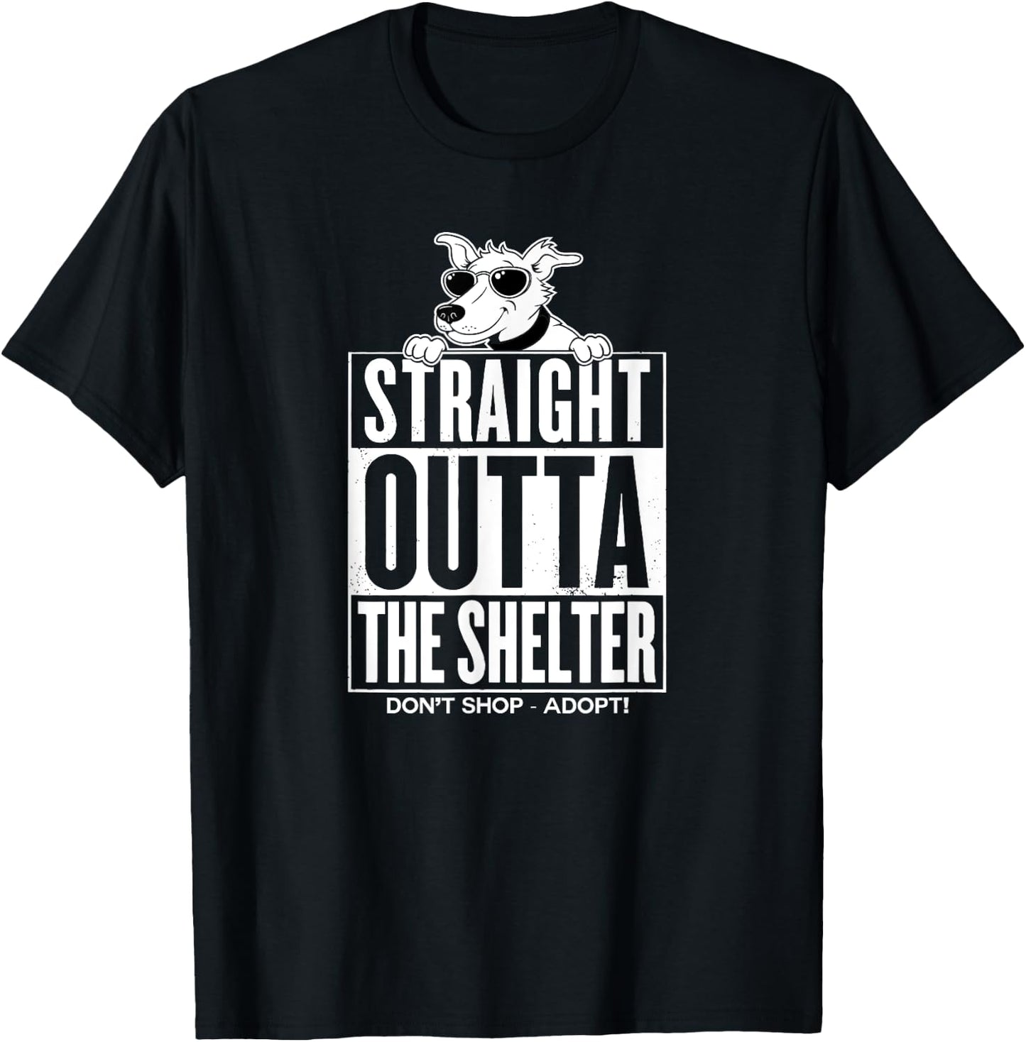 Shelter Dog Straight Outta the Shelter Women Kids T-Shirt - T-Shirt | Black