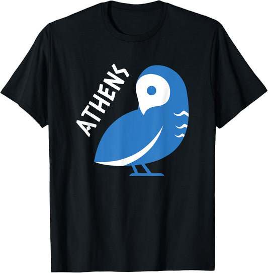Athens cute Owl Greece Souvenir T-Shirt - T-Shirt | Black