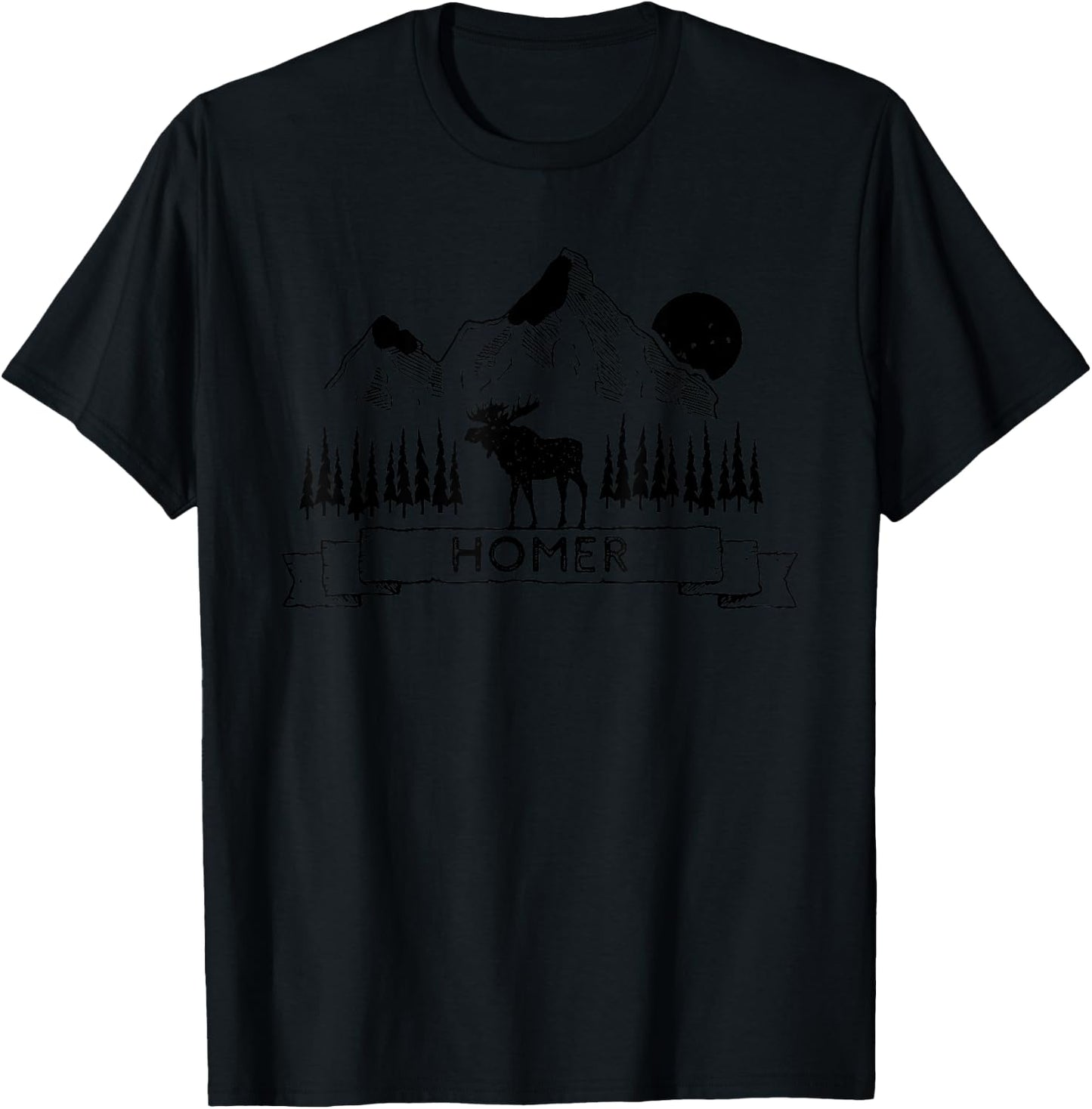Homer Alaska Shirt Men Women | Homer Alaska Souvenir Gift T-Shirt - T-Shirt | Black