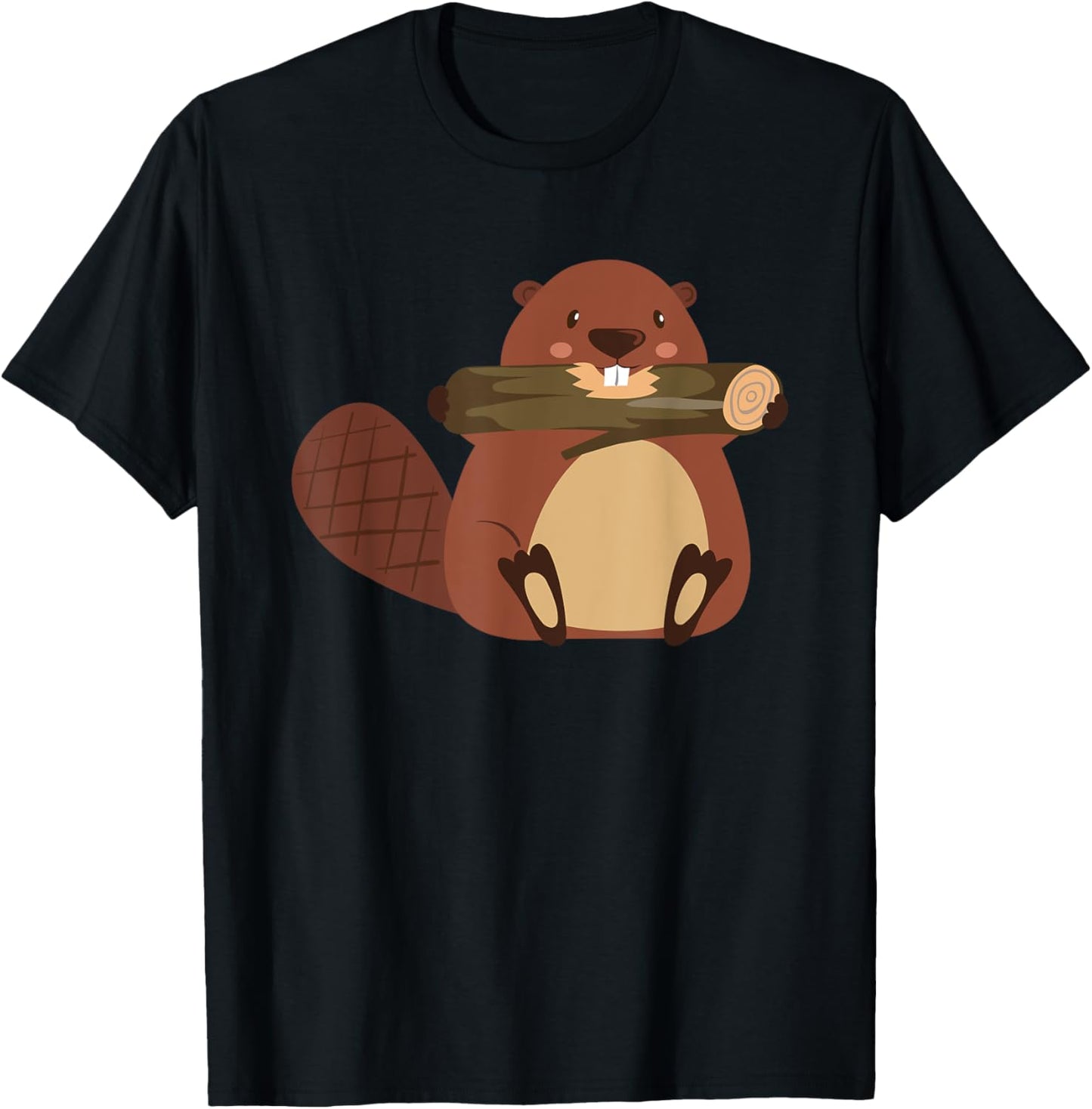 Kids Beaver Shirt For Boys Or Girls | Cute Beaver Gift T-Shirt - T-Shirt | Black