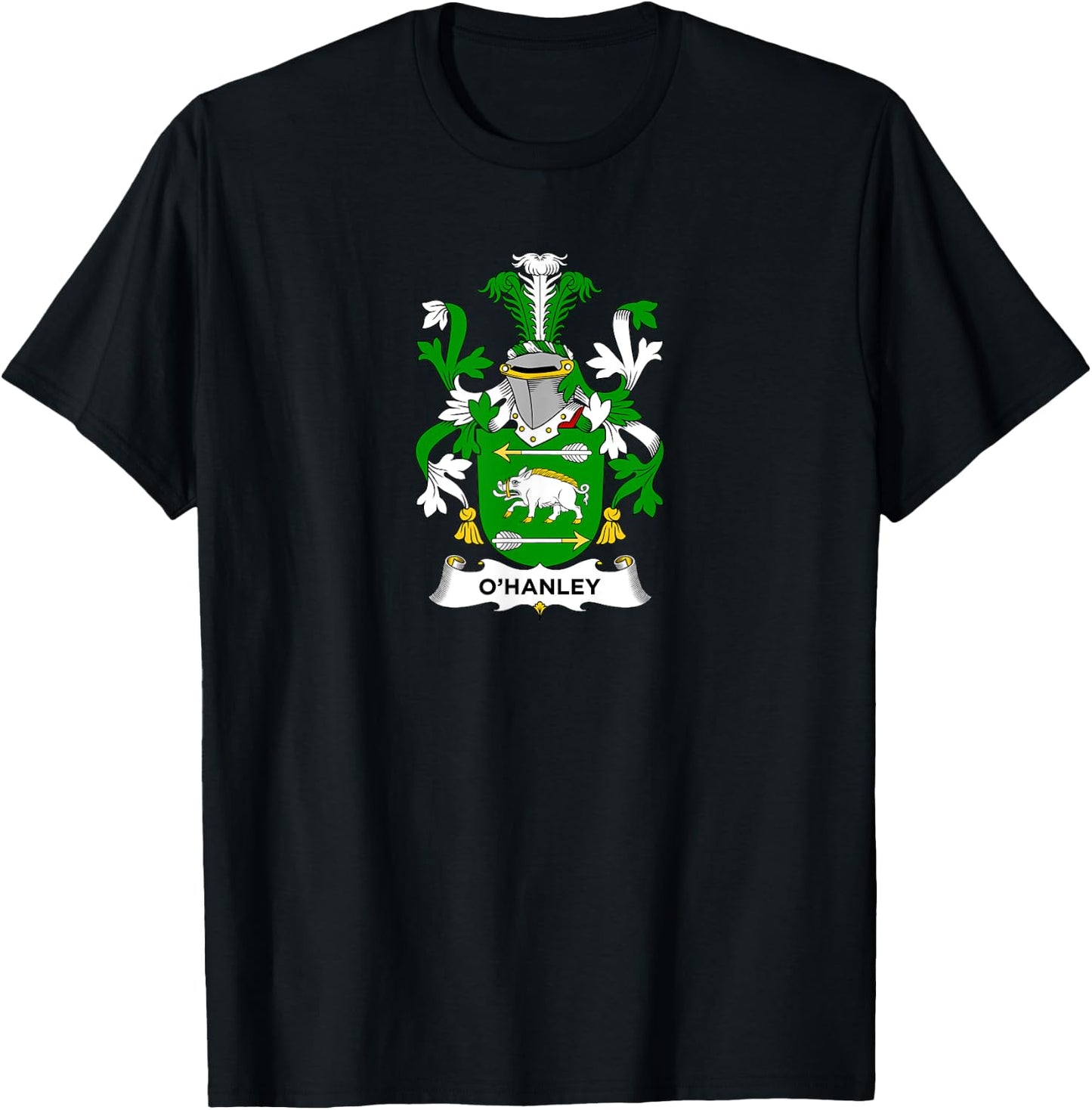 O'Hanley Coat of Arms - Family Crest T-Shirt - T-Shirt | Black