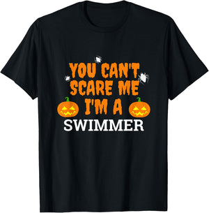 Can't Scare Me I'm a Swimmer Halloween Scary Swim Team T-Shirt - T-Shirt | Black