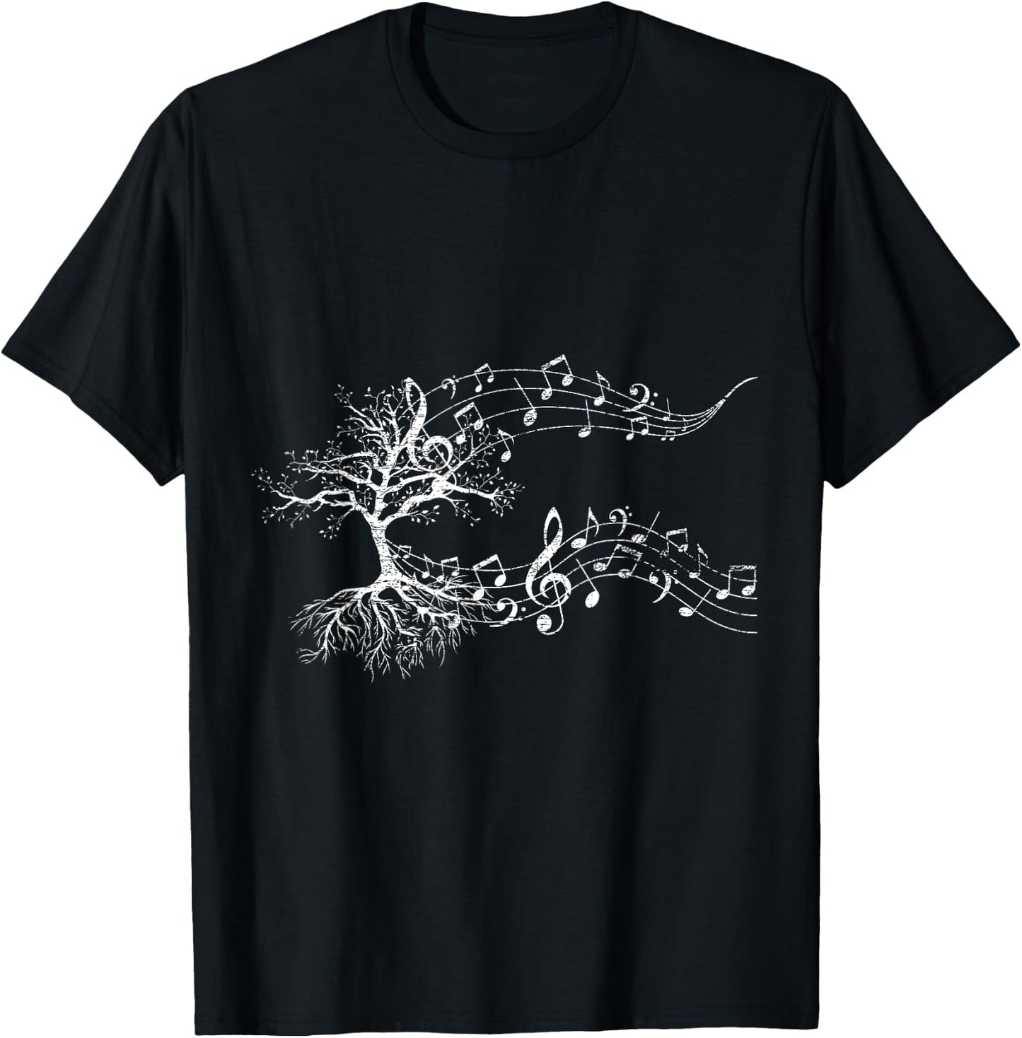 Gift Musicians Music Tree Treble Clef T-Shirt - T-Shirt | Black