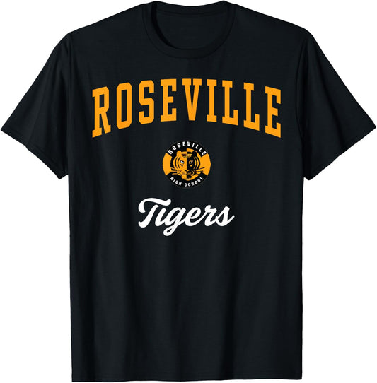 Roseville High School Tigers C3 T-Shirt - T-Shirt | Black