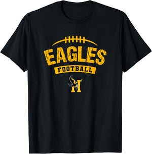 Hobbs Eagles Logo Football Distressed HS T-Shirt - T-Shirt | Black