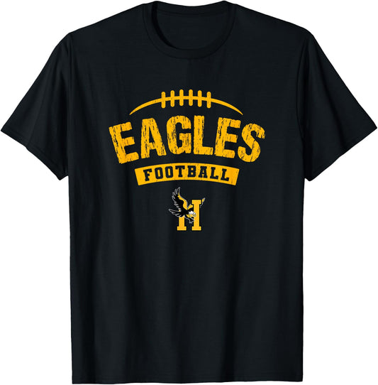 Hobbs Eagles Logo Football Distressed HS T-Shirt - T-Shirt | Black