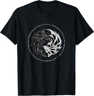 Yin Yang, Wolf, Wolves, Yinyang, Chi Gong TaiChi, Yin-Yang Bagua T-Shirt - T-Shirt | Black