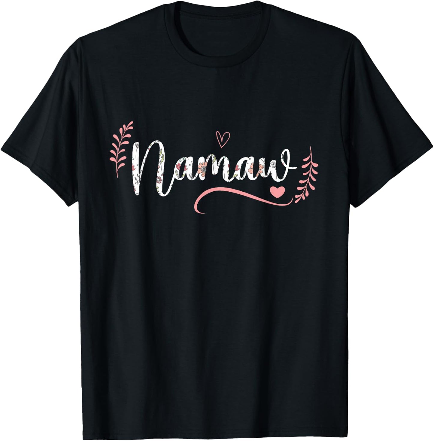 Namaw Floral Grandma Christmas Mother's Day Grandparents T-Shirt - T-Shirt | Black
