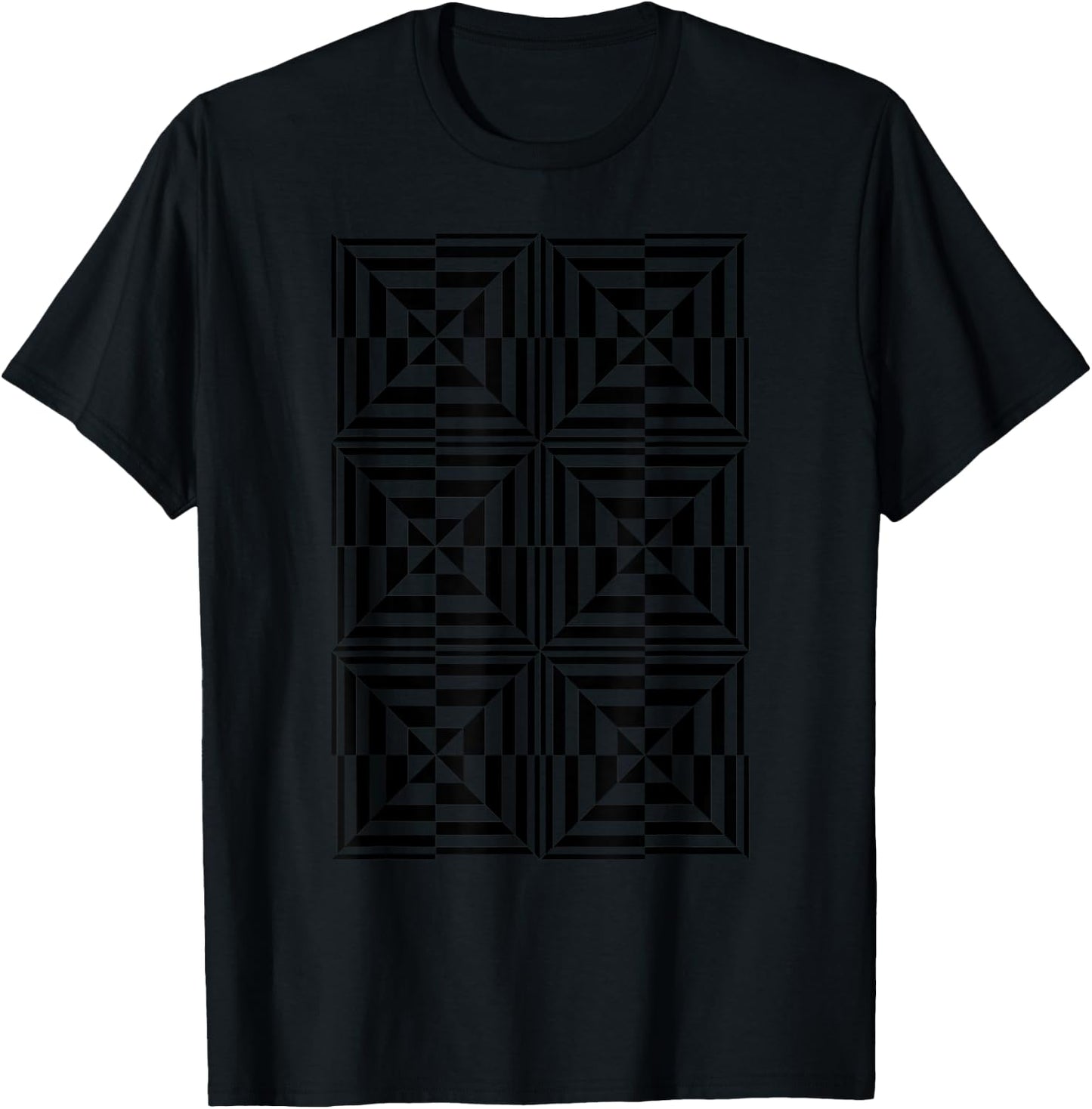 Crazy Squares OP ART Cool Optical Illusion Design T-Shirt - T-Shirt | Black