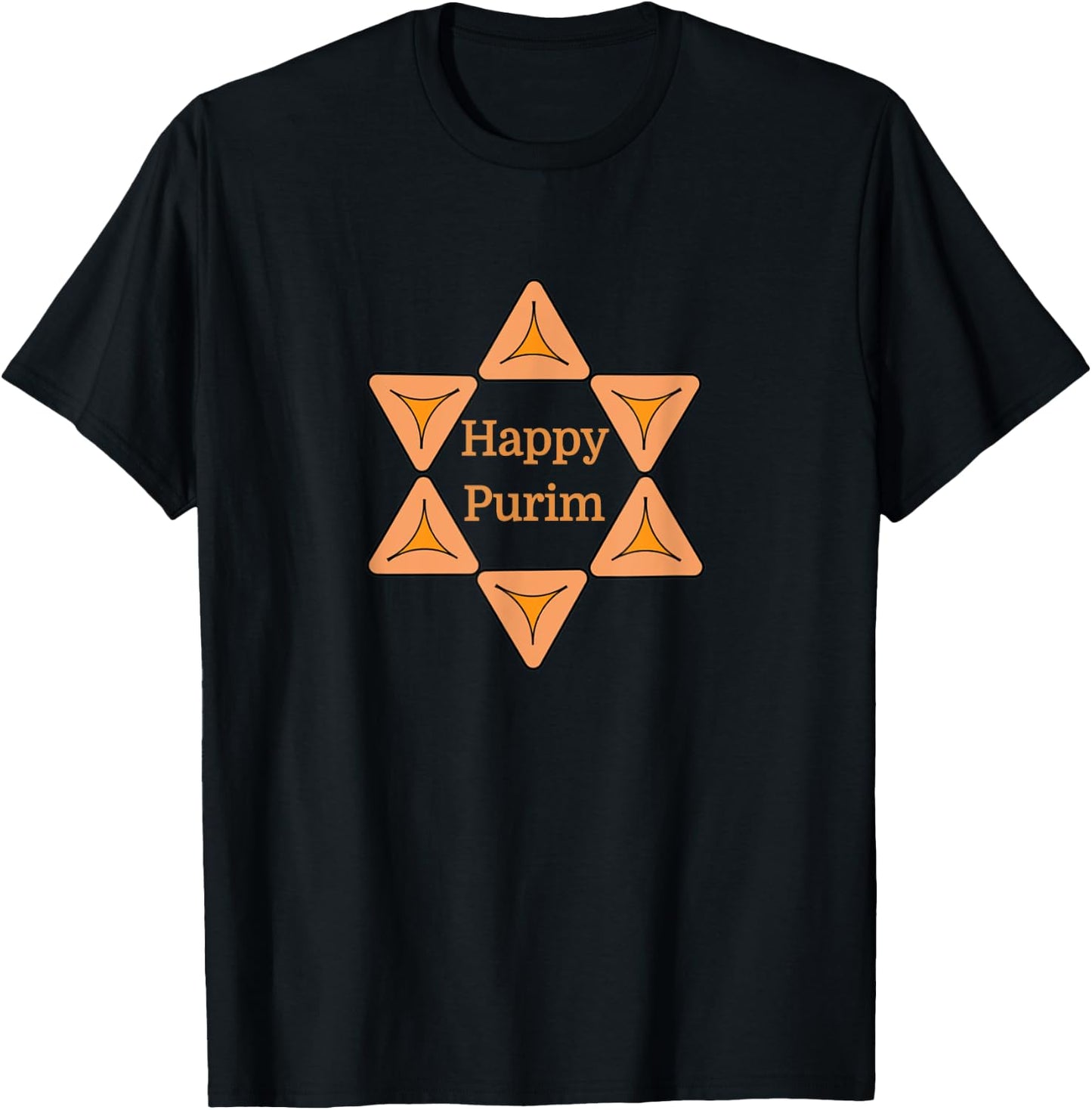 Happy Purim Hamentashen Star Of David Jewish Holiday Costume T-Shirt - T-Shirt | Black