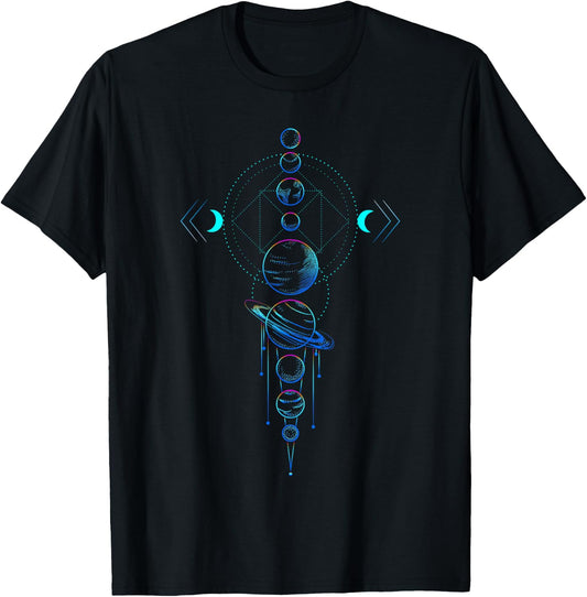 Sacred Geometry - Solar System Planets Shirt T-Shirt - T-Shirt | Black