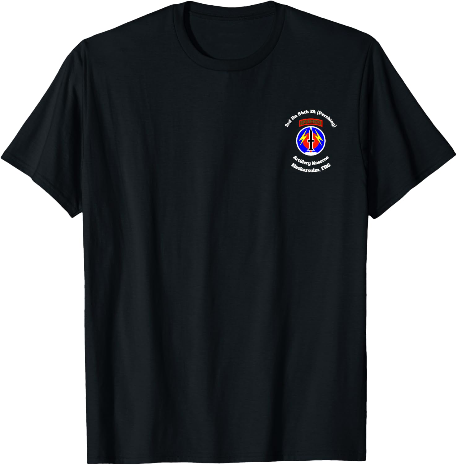 3rd Bn 84th FA Artillery Kaserne w56th FA small front design T-Shirt - T-Shirt | Black