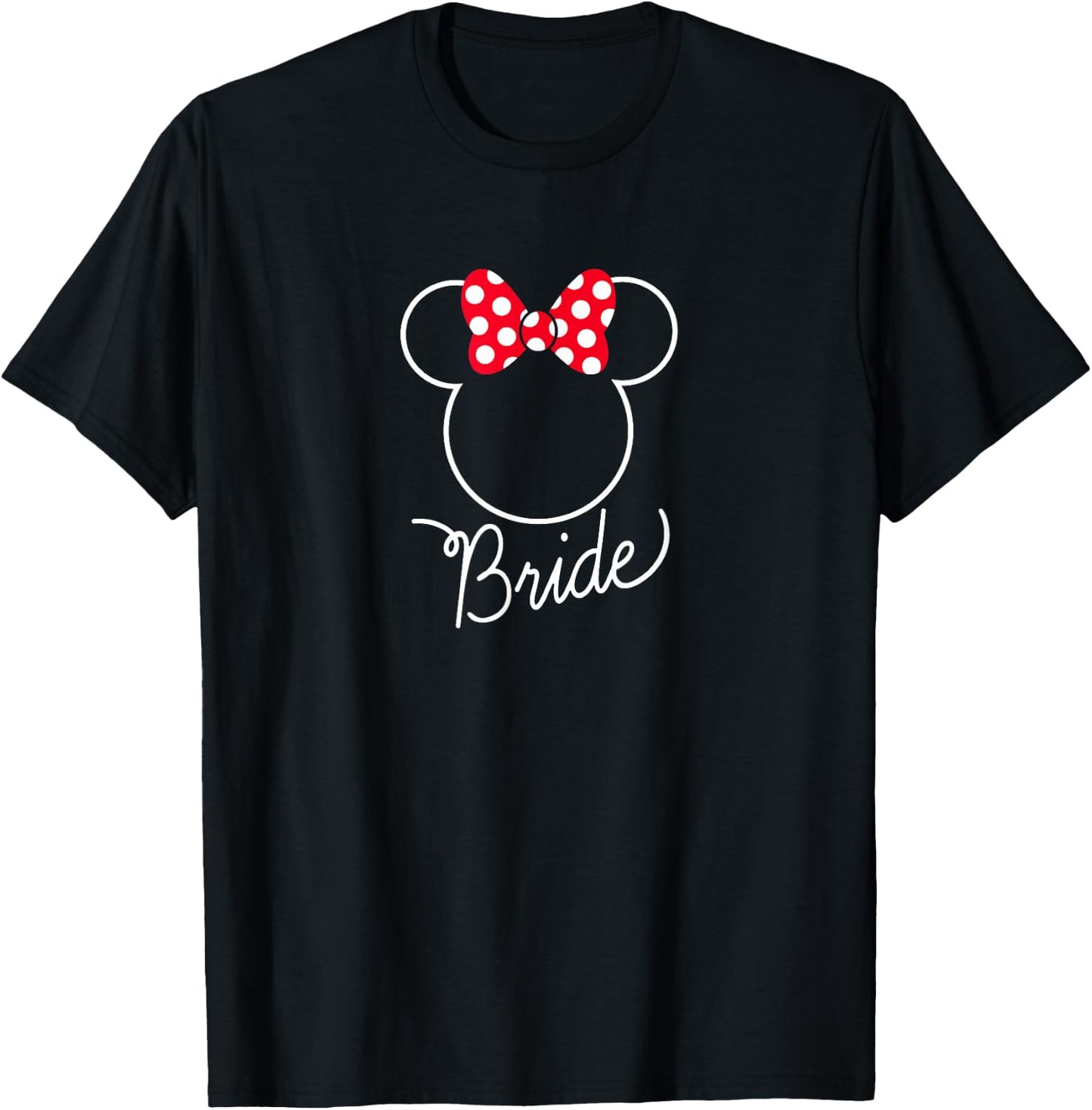Disney Minnie Mouse Bow Bride Wedding Small T-Shirt - T-Shirt | Black
