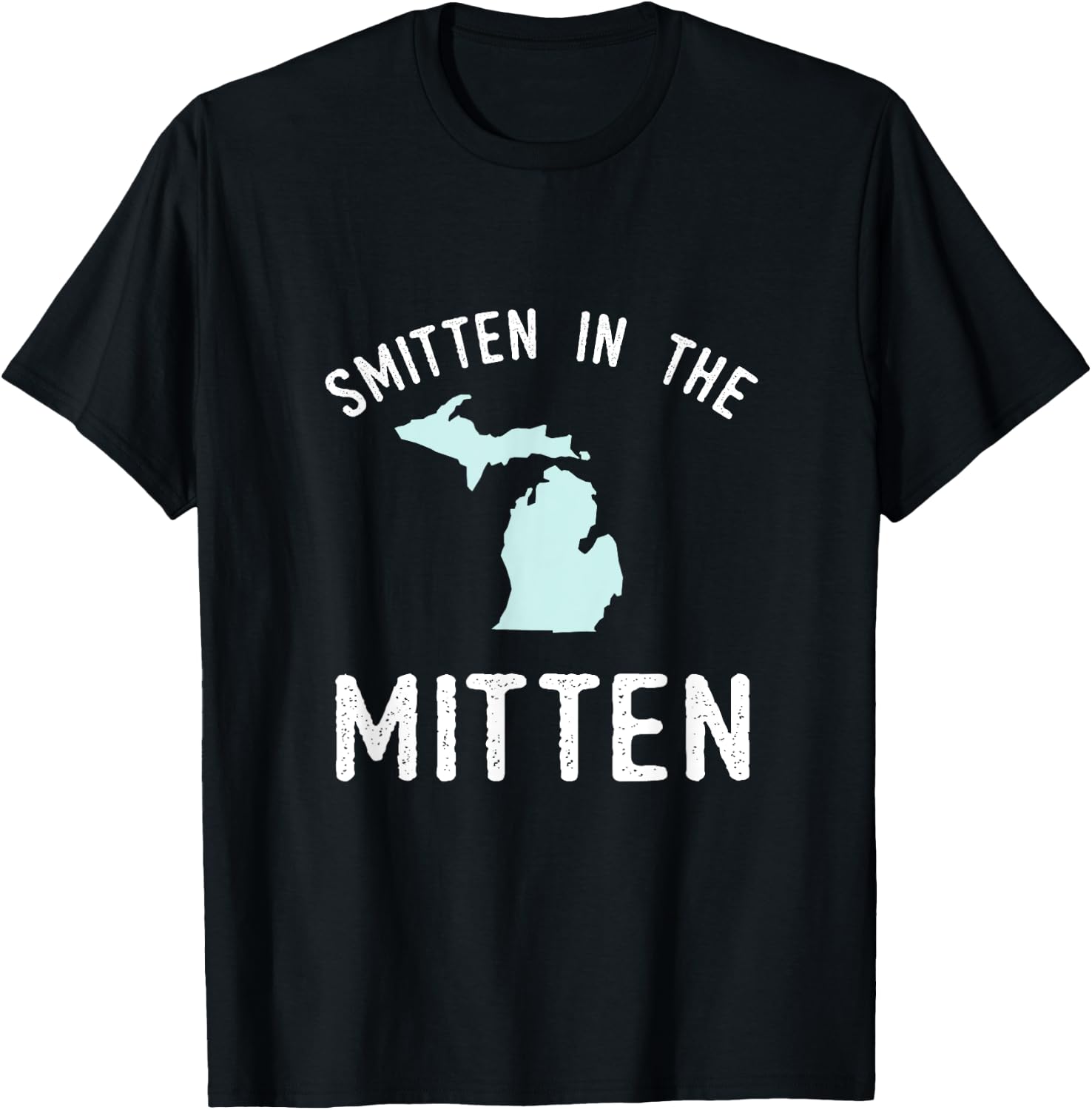 Smitten In The Mitten Michigan T-Shirt - T-Shirt | Black