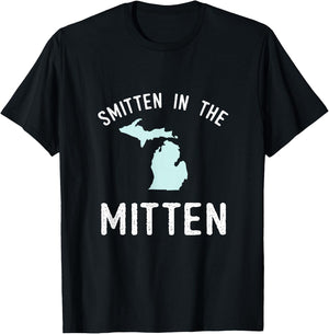 Smitten In The Mitten Michigan T-Shirt - T-Shirt | Black