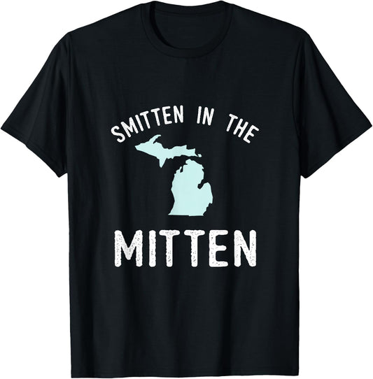 Smitten In The Mitten Michigan T-Shirt - T-Shirt | Black