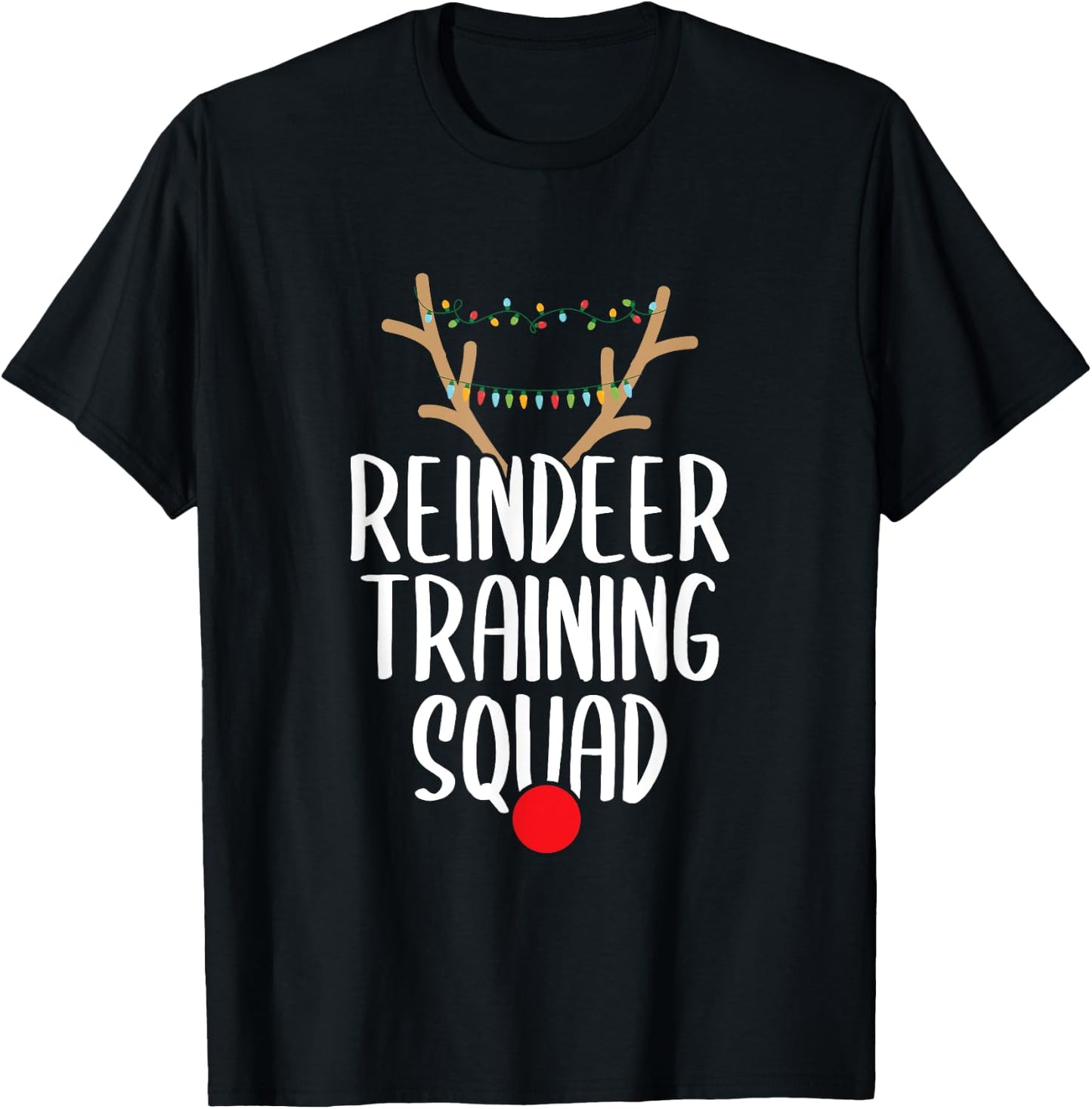 Reindeer Training Squad Christmas Running Family Santa Gift T-Shirt - T-Shirt | Black