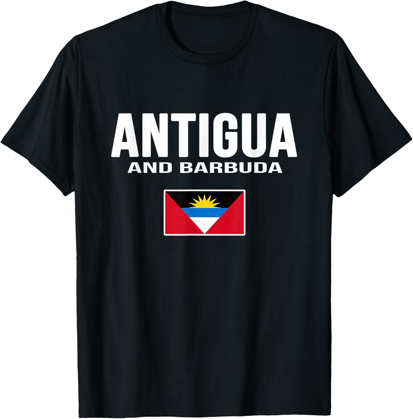 Antigua and Barbuda Flag Souvenir T-Shirt - T-Shirt | Black