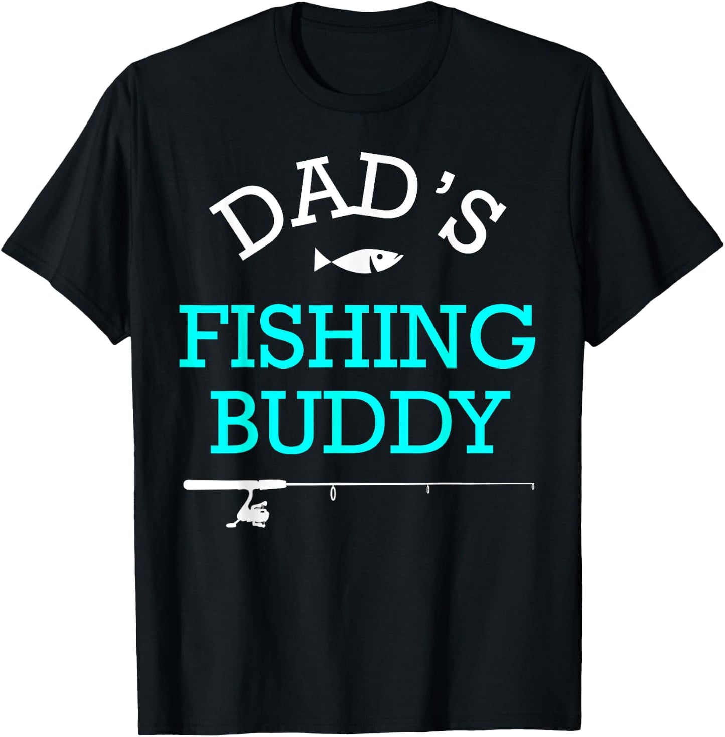 Dads Fishing Buddy Cute Kids Gift T-Shirt - T-Shirt | Black