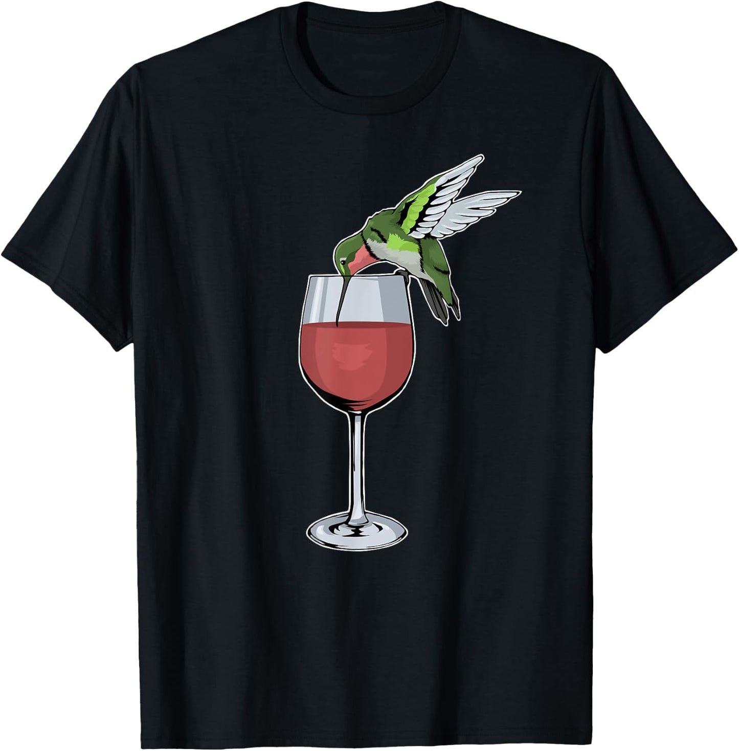Hummingbird Wine Bird Spirit Animal Wine Hummingbird T-Shirt - T-Shirt | Black