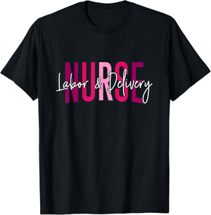 Adults Funny Nurse Black Modern Letter Print Short Sleeve T-Shirt - T-Shirt | Black