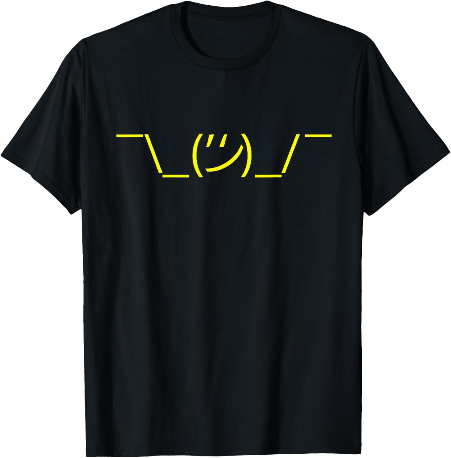 Shrug Funny Emoticon T-Shirt - T-Shirt | Black