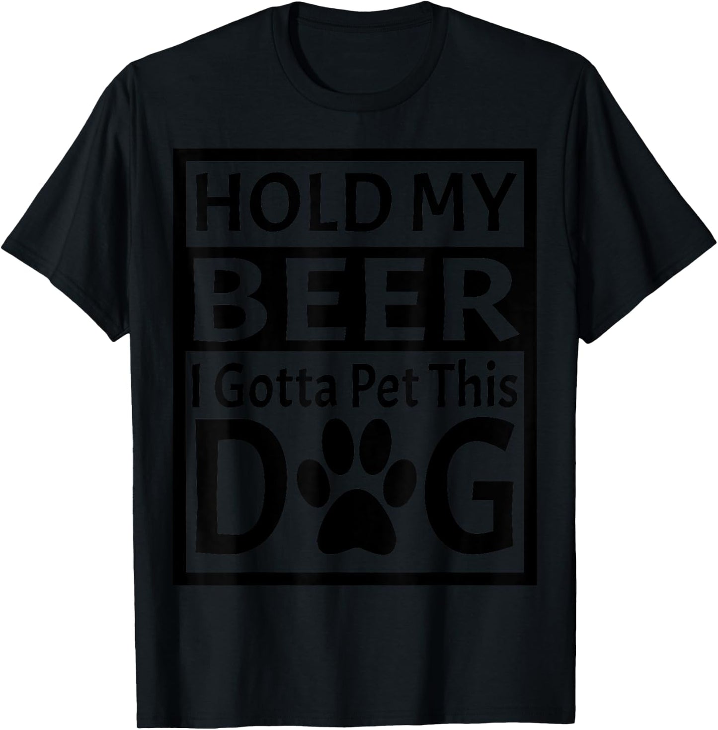 Retro Vintage Holding My Beer I Gotta Pet This Dog T-Shirt - T-Shirt | Black