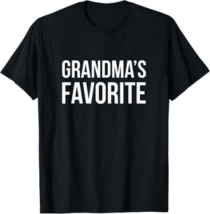 Grandma's Favorite Shirt Funny Grandparent Grandchild Gift T-Shirt - T-Shirt | Black