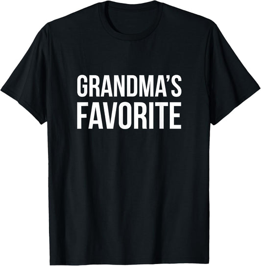 Grandma's Favorite Shirt Funny Grandparent Grandchild Gift T-Shirt - T-Shirt | Black