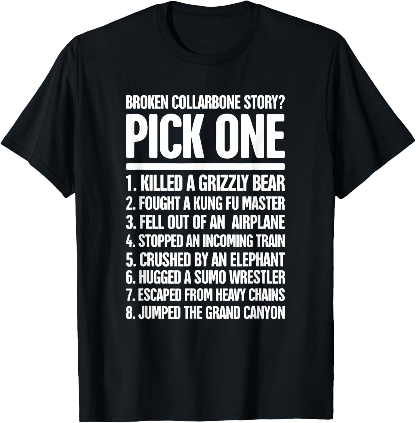 Funny Gift A Fractured Broken Collarbone T-Shirt - T-Shirt | Black