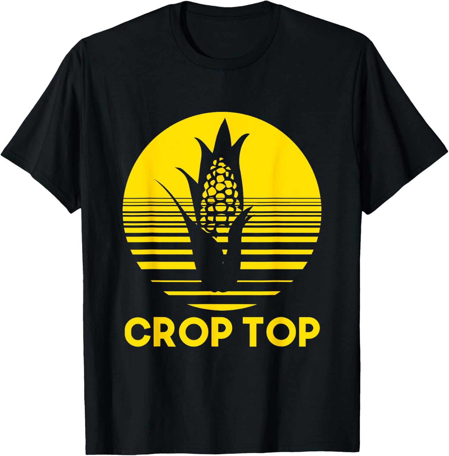 Corn Crop Top Funny Farmer Farming Corn Lover Summer Gift Men Women T-Shirt - T-Shirt | Black