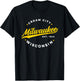 Vintage Milwaukee Wisconsin Cream City Yellow Text T-Shirt - T-Shirt | Black