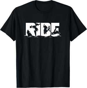 Snowmobile Ride Snowmobiling Winter Sport Gift T-Shirt - T-Shirt | Black