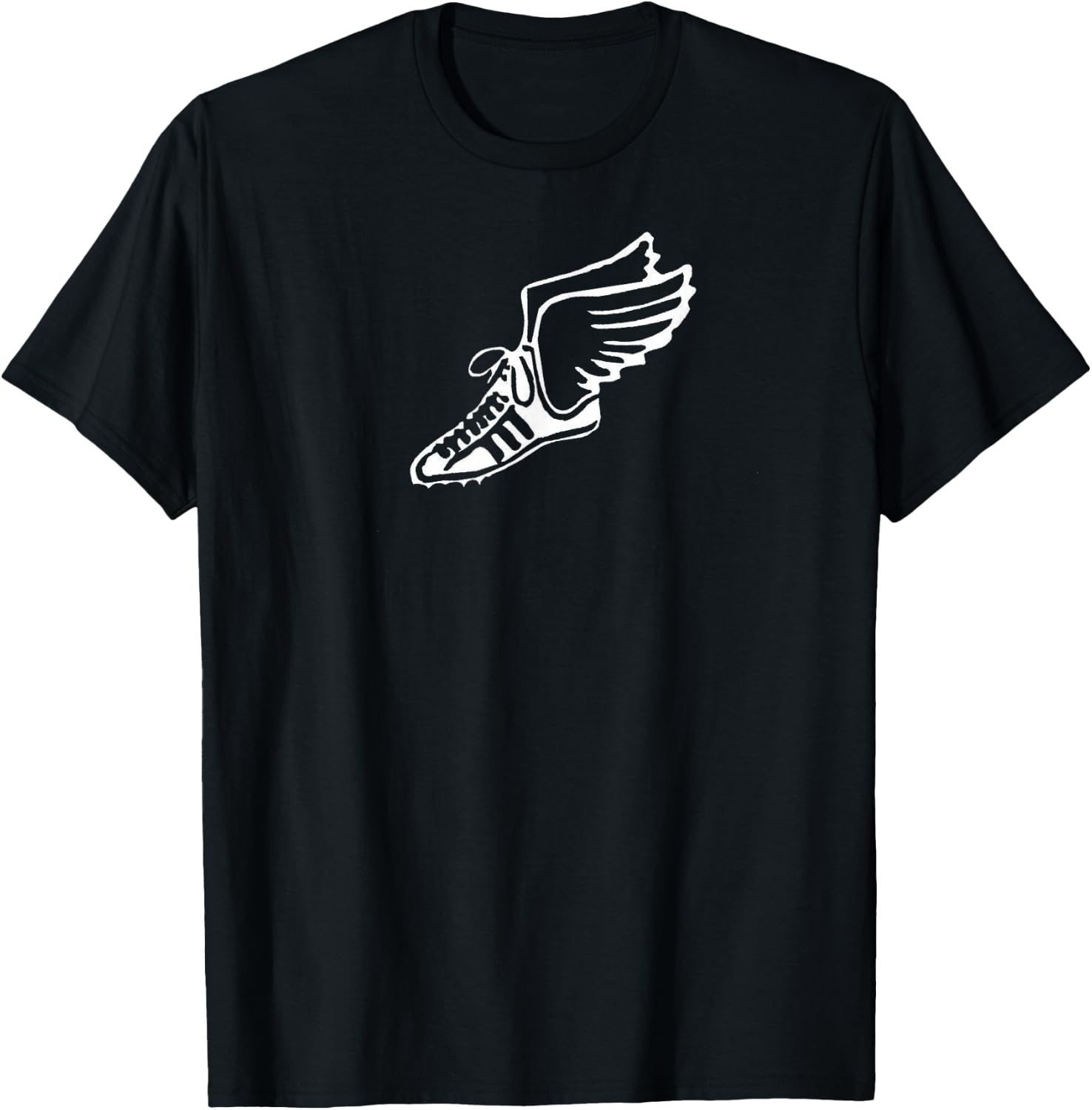 Running Shoe With Wings Track And Field Sneaker Gift T-Shirt - T-Shirt | Black
