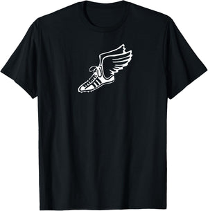 Running Shoe With Wings Track And Field Sneaker Gift T-Shirt - T-Shirt | Black
