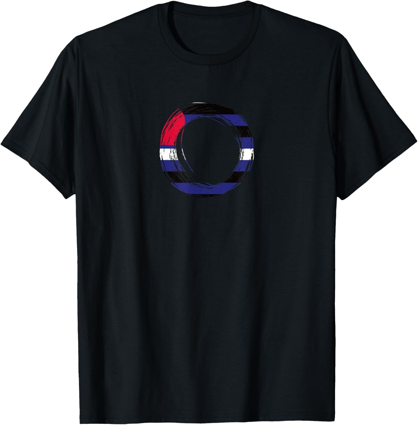 Scribble Circle Pride Flag Colors | Leather Pride T-Shirt - T-Shirt | Black