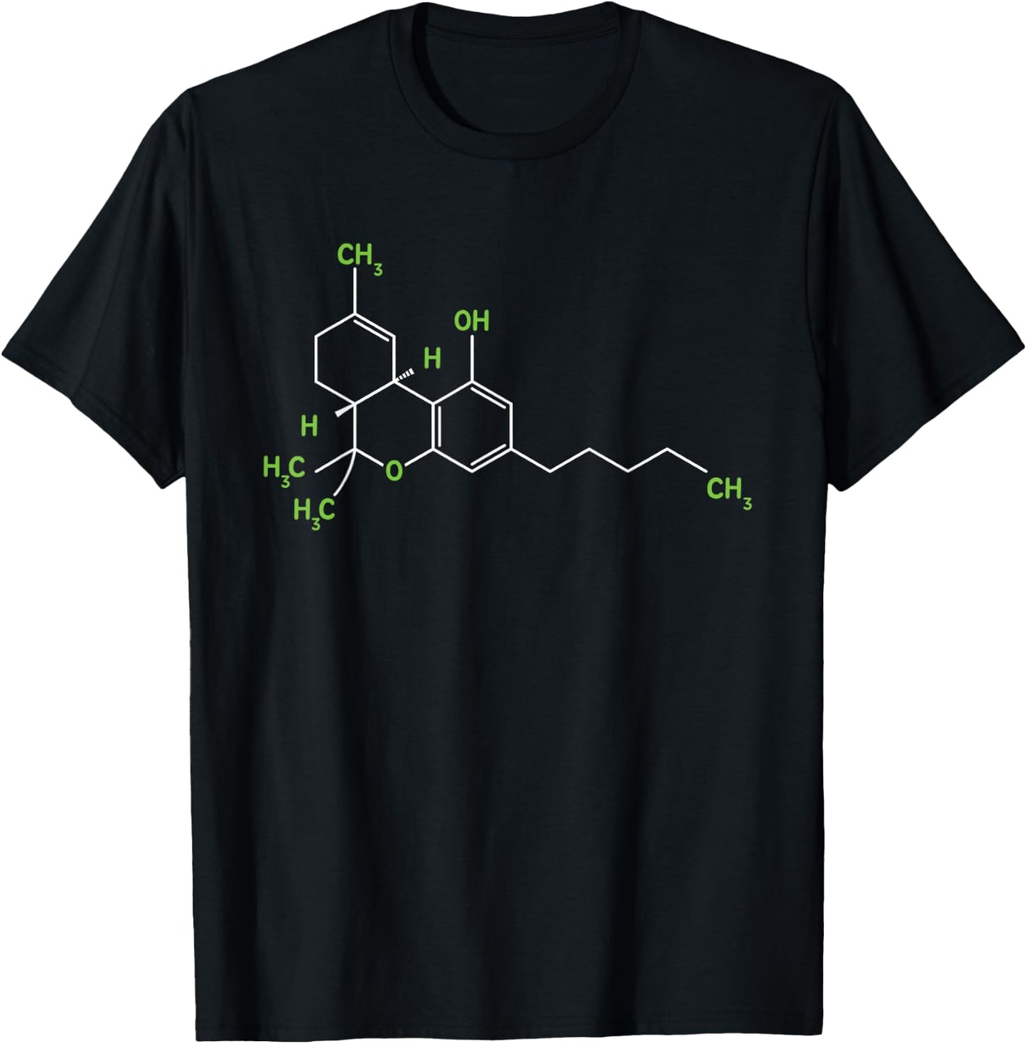Cannabis Weed Pot Molecule THC Marijuana Stoner Gift T-Shirt - T-Shirt | Black