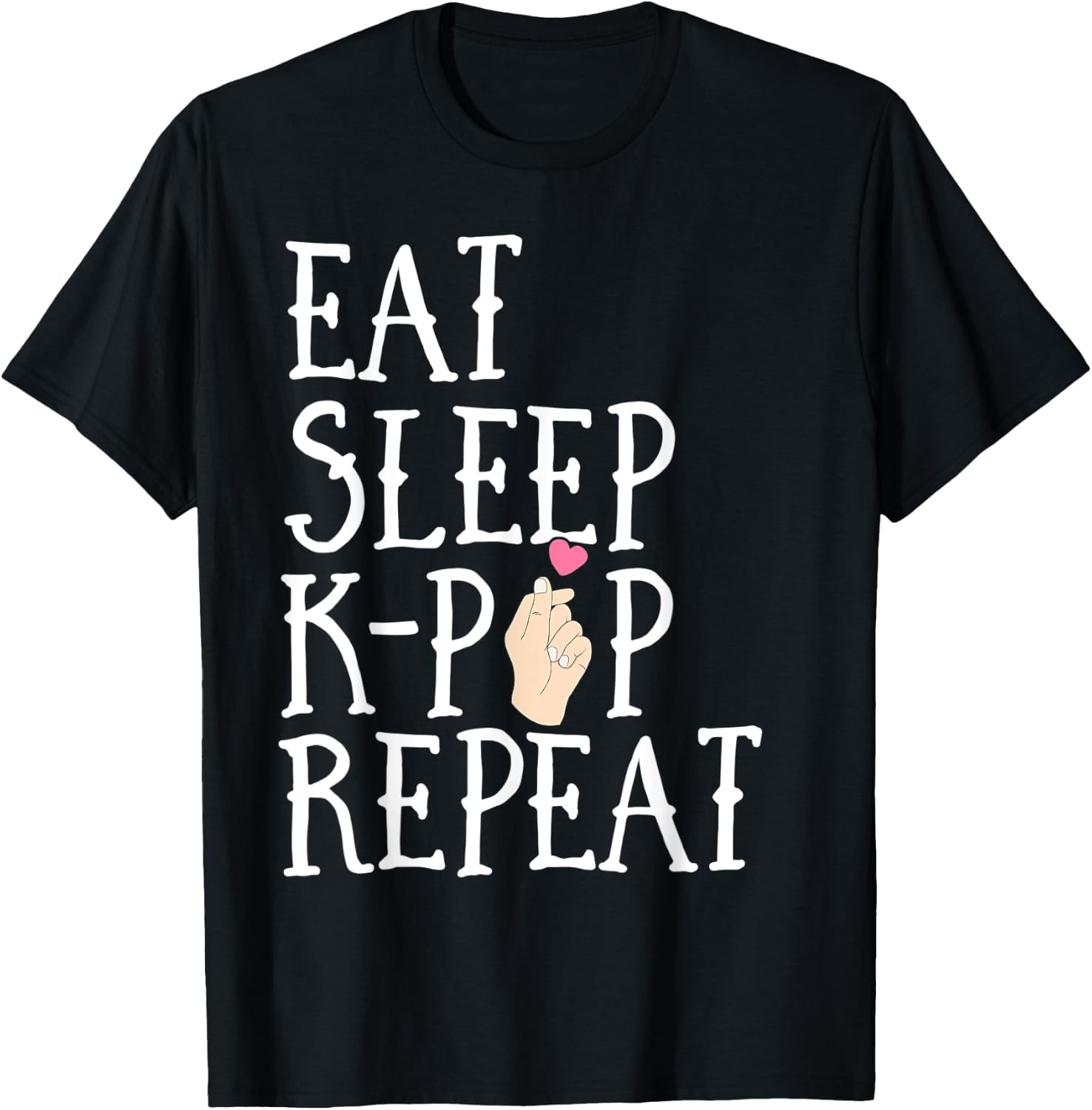 Eat Sleep K-Pop Repeat Kids Cute Korean KPop Merchandise T-Shirt - T-Shirt | Black