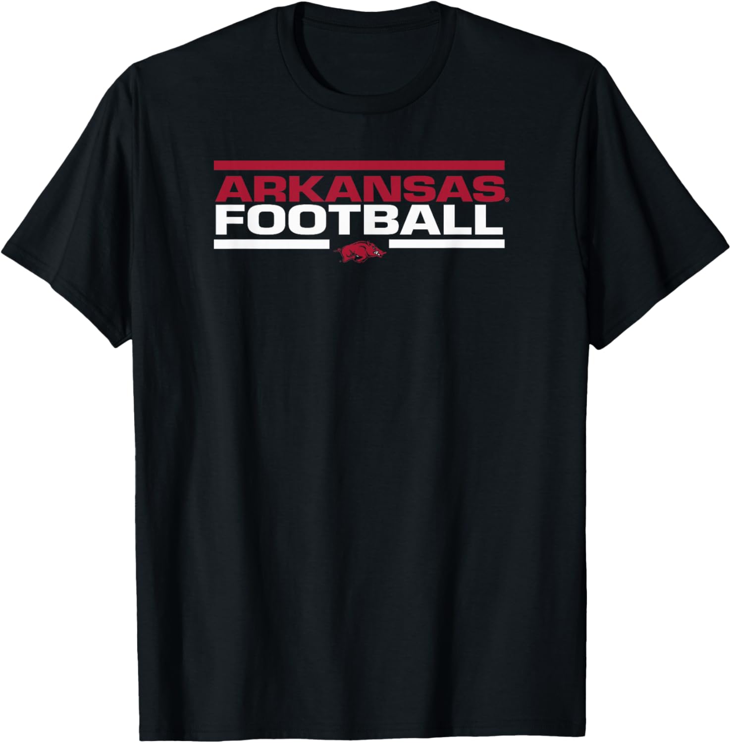 Arkansas Razorbacks Football Tackle Black T-Shirt - T-Shirt | Black