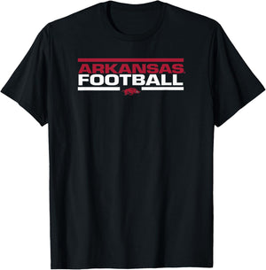 Arkansas Razorbacks Football Tackle Black T-Shirt - T-Shirt | Black