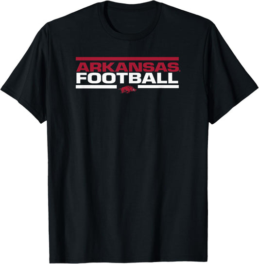 Arkansas Razorbacks Football Tackle Black T-Shirt - T-Shirt | Black
