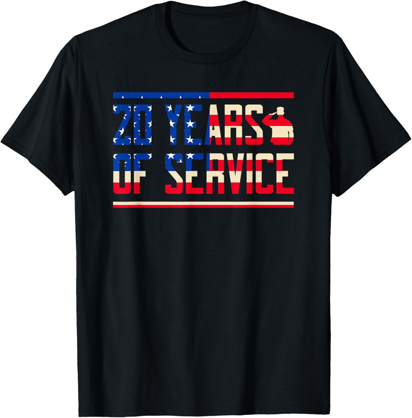 20 Years of Service Military Anniversary T-Shirt - T-Shirt | Black
