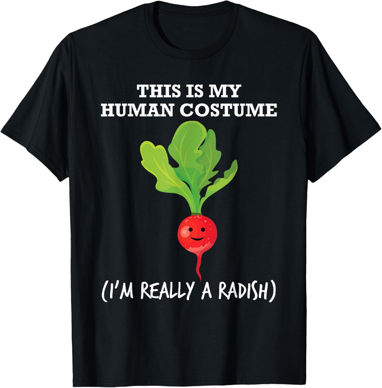 Fun Radish Food Human Costume T Shirt T-Shirt - T-Shirt | Black