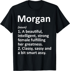MORGAN Definition Personalized Name Funny Christmas Gift T-Shirt - T-Shirt | Black